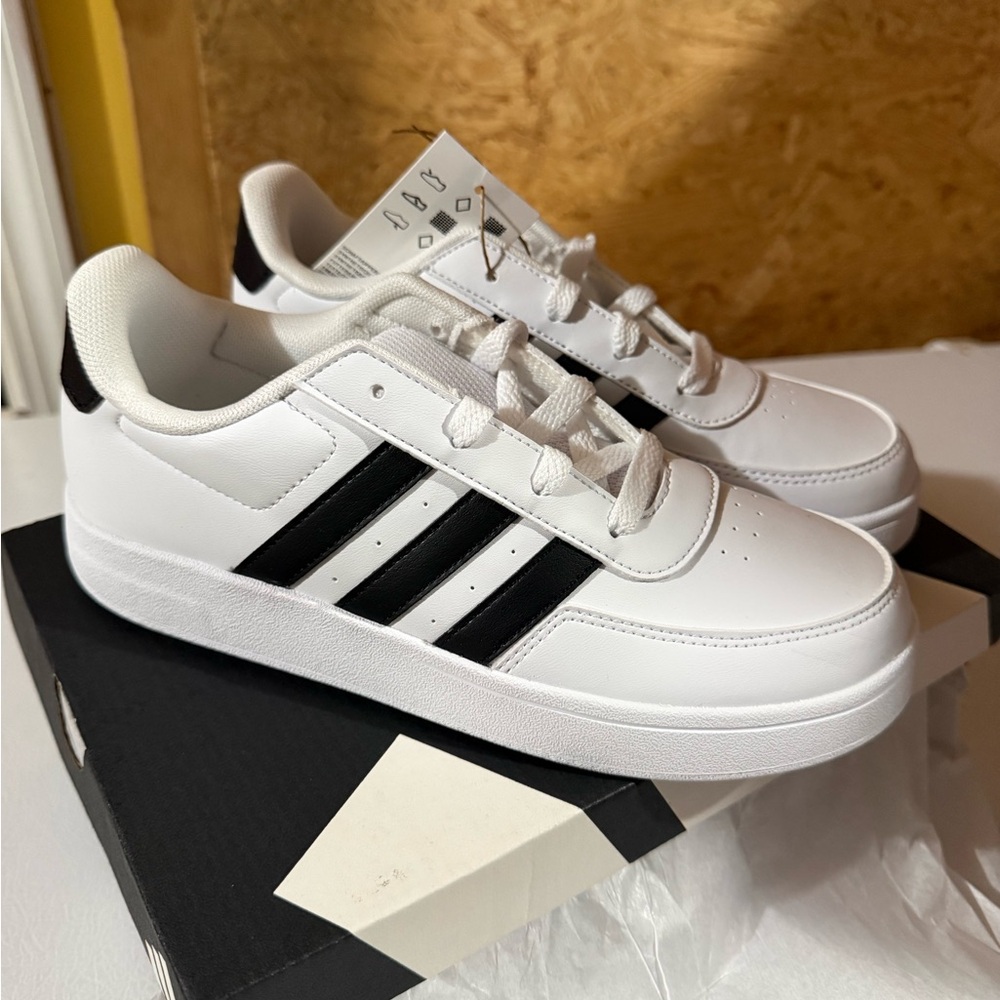 Adidas Kids White and Black Sneakers - Picture 2 of 4